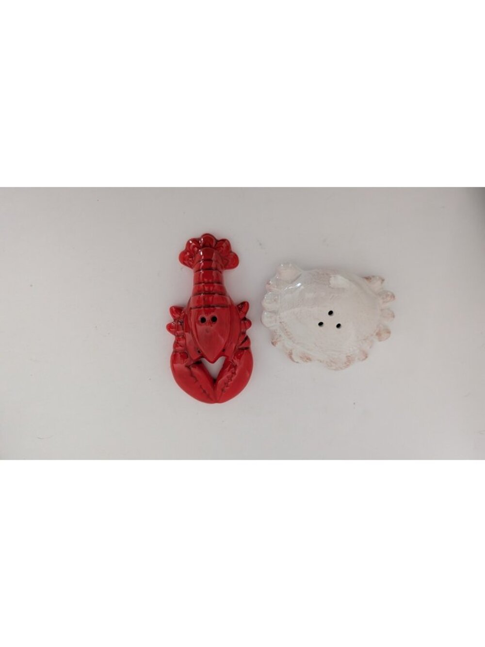 VTG Under the Sea Costal Red Lobster & White Crab Salt & Pepper Shakers 4"